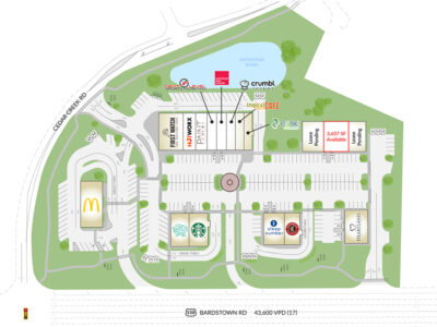 Site plan of shopping center